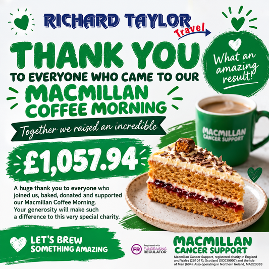 Richard Taylor Travel Raises £1,057.94 for Macmillan Cancer Support