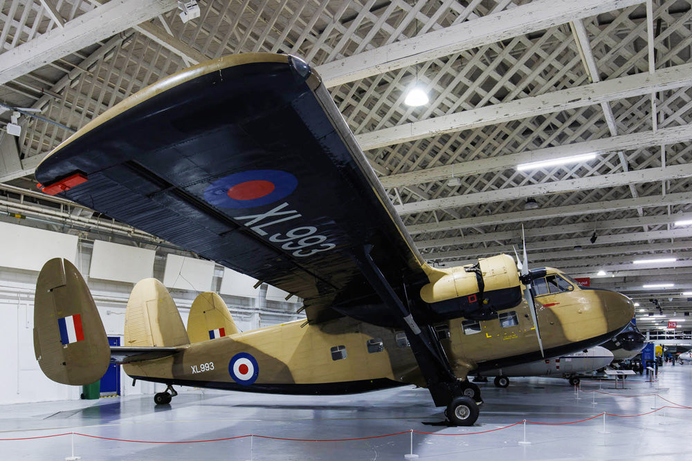 Vintage airplane on display in a large hangar at RAF Hendon. The Royal Air Force Museum London (RAF Hendon) is a family-friendly museum in North London, located on the historic former London Aerodrome. It features over 100 aircraft across multiple hangars, interactive galleries, and exhibits documenting the history of aviation, the Battle of Britain, and the RAF’s centenary.