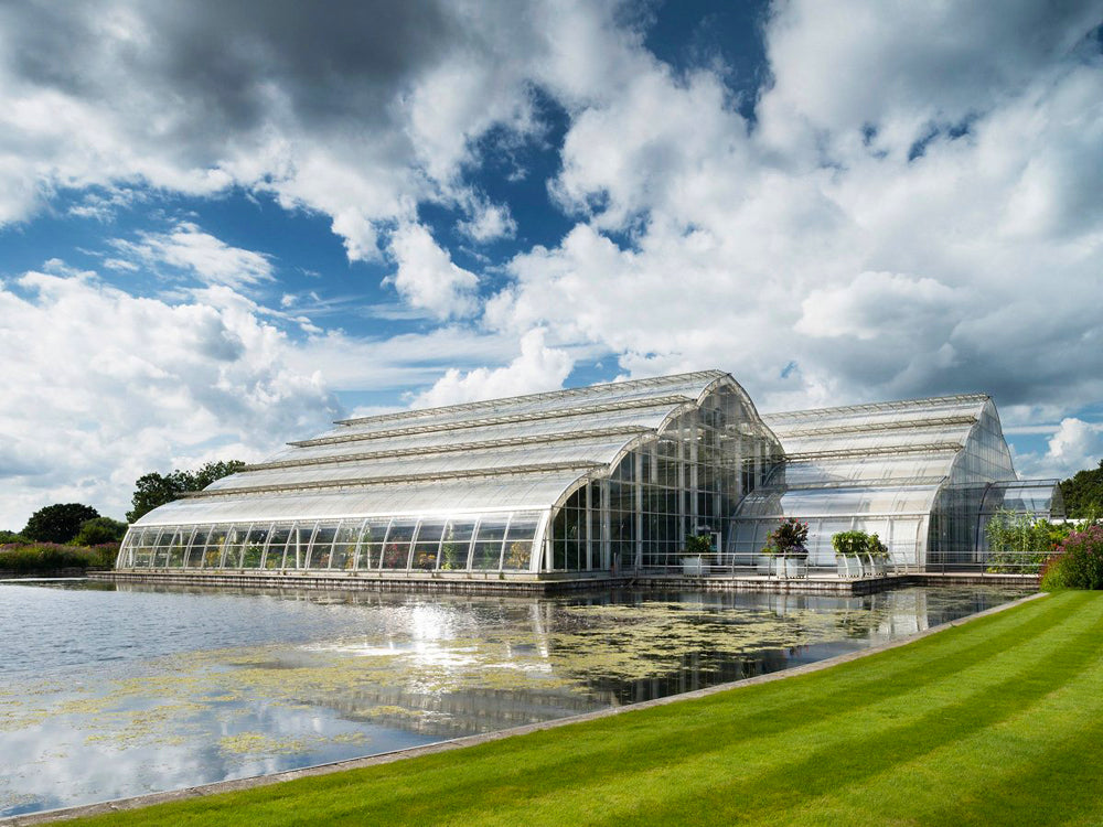 RHS Wisley Glass House and lake. RHS Garden Wisley in Surrey is the historic 240-acre flagship garden of the Royal Horticultural Society and one of the UK’s most visited, renowned for its diverse plant collections, experimental research, and scenic landscapes. It features iconic attractions like the massive Glasshouse, the Oudolf-designed landscape, and RHS Hilltop, a scientific research centre.